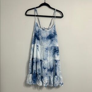 Hem & Thread Blue Tie-Dye Mini Dress